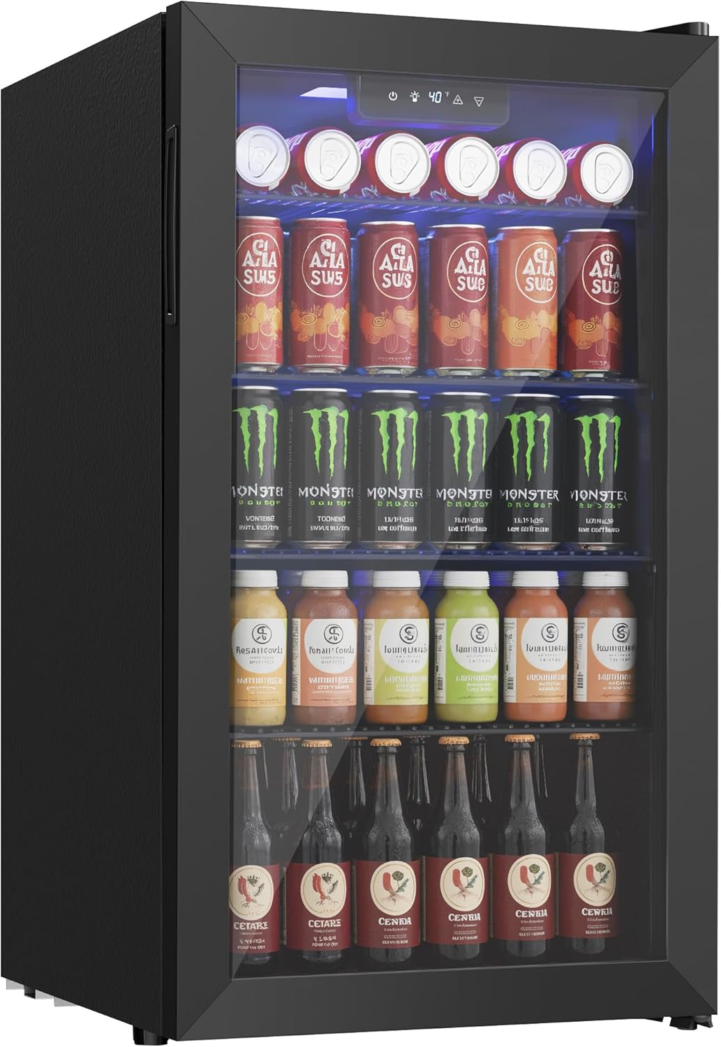 Home Bar And Fridge - 126 Can Mini Fridge with Glass