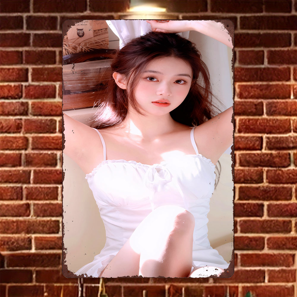 Home Bar Cafe - HD Tin Sign Vintage Asian Girl