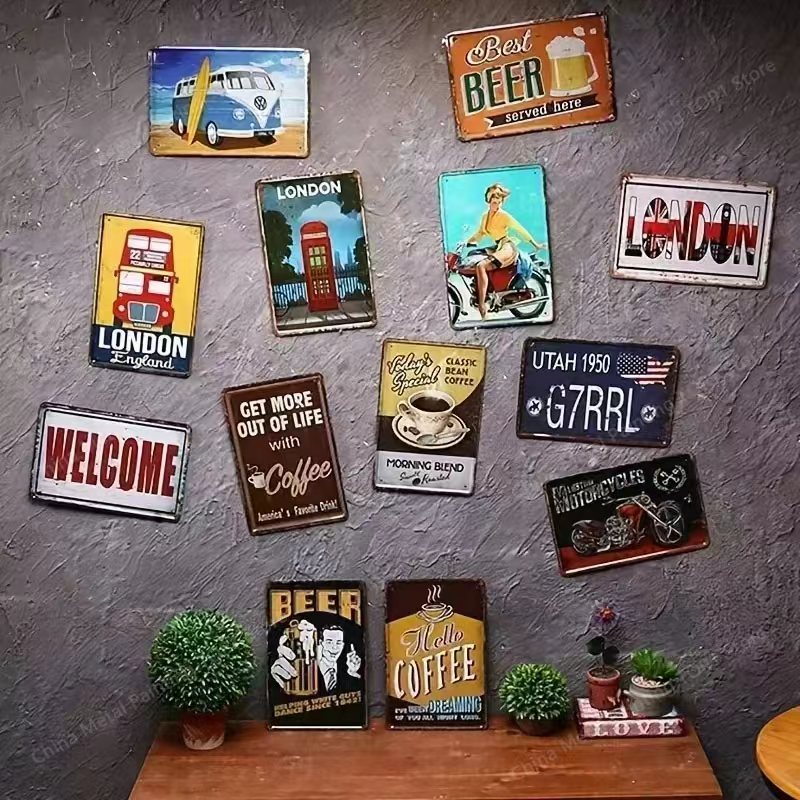 Metal Wall Art Decor 2D Flat I - Home Bar Cafe ulasan dan harga