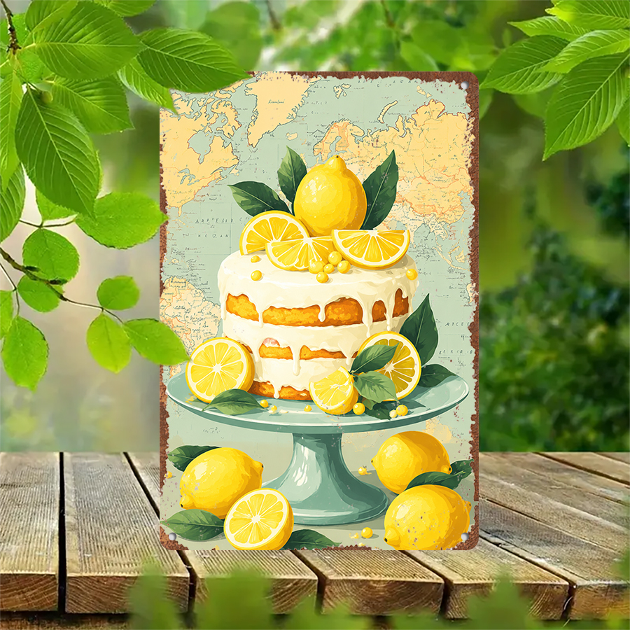 2D flat retro metal tin plate, - Home Bar And Kitchen ulasan dan harga