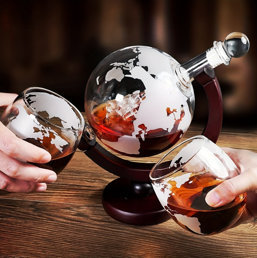 Globe Shaped Whiskey Decanter  - Decanter Globe Set ulasan dan harga
