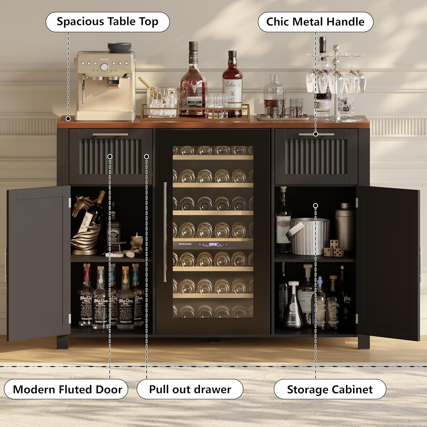 Large Coffee Bar Cabinet Fridg - Home Bar And Fridge ulasan dan harga