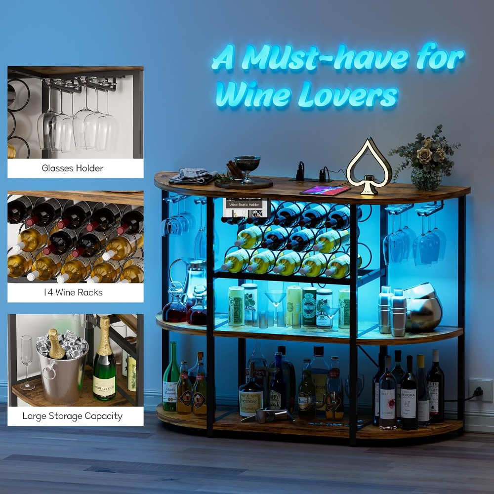 LED Lighted Wine Bar Cabinet w - Home Bar And Cabinet ulasan dan harga