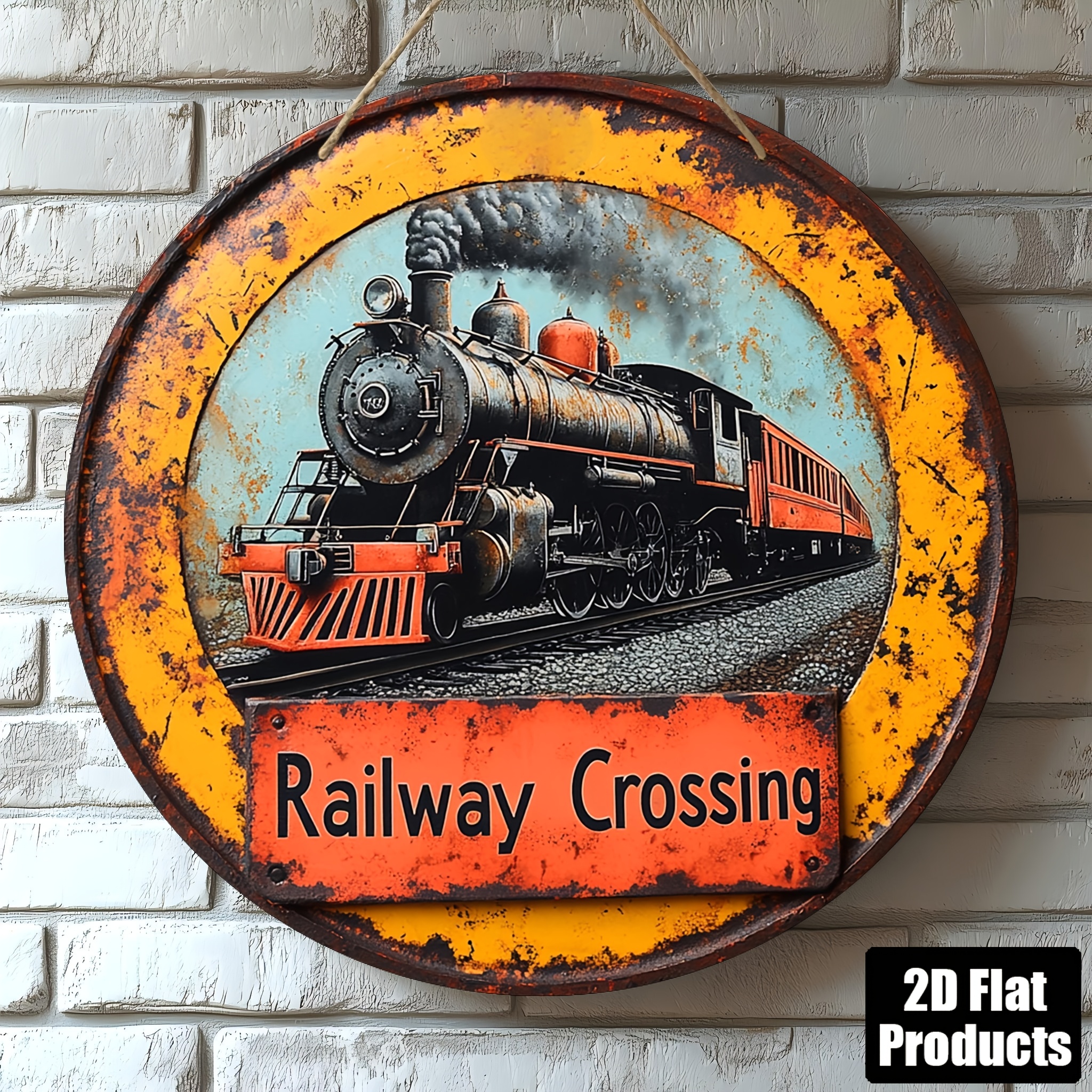 2D Flat, Round Wooden Sign wit - Home Bar Signs ulasan dan harga