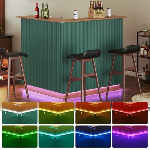 Green Fluted L-Shape Corner Ba - Home Bar And Fridge ulasan dan harga