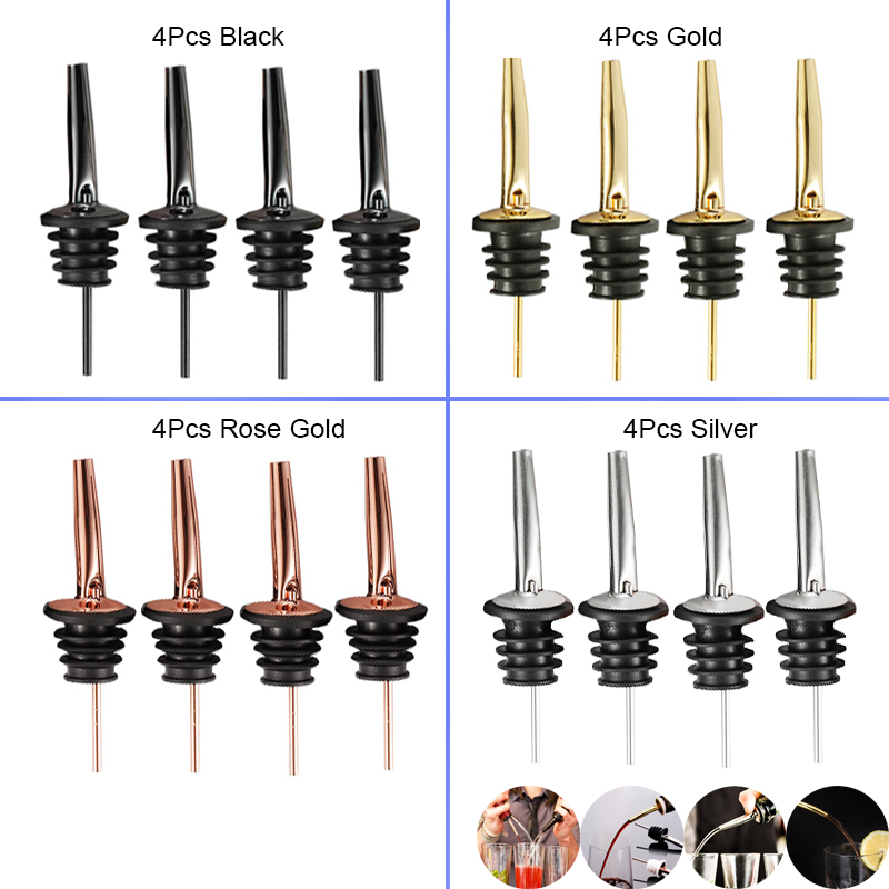 4Pcs Black/Rose Gold/Silver Li - Speed Pourer Cap ulasan dan harga