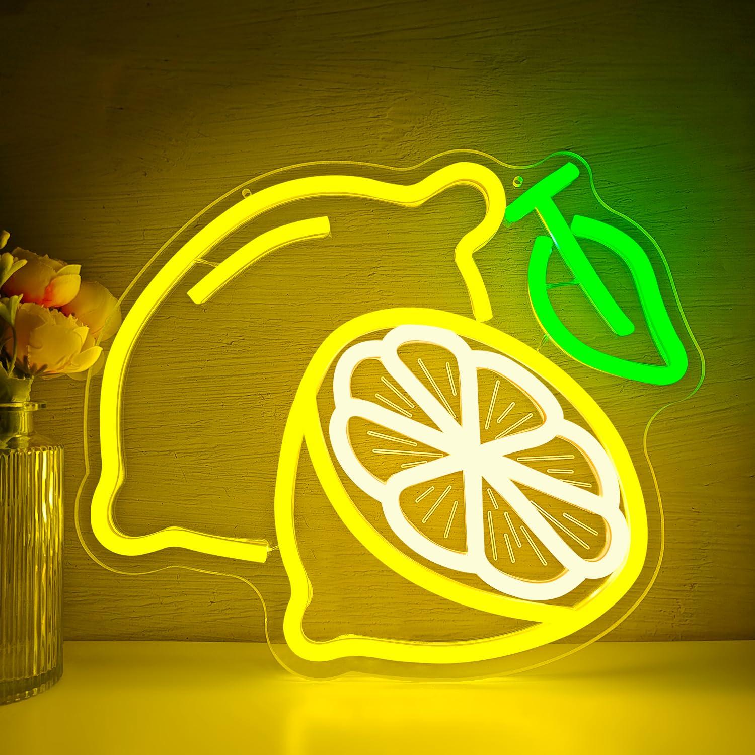Lemon Neon Sign Dimmable LED L - Home Bar And Kitchen ulasan dan harga