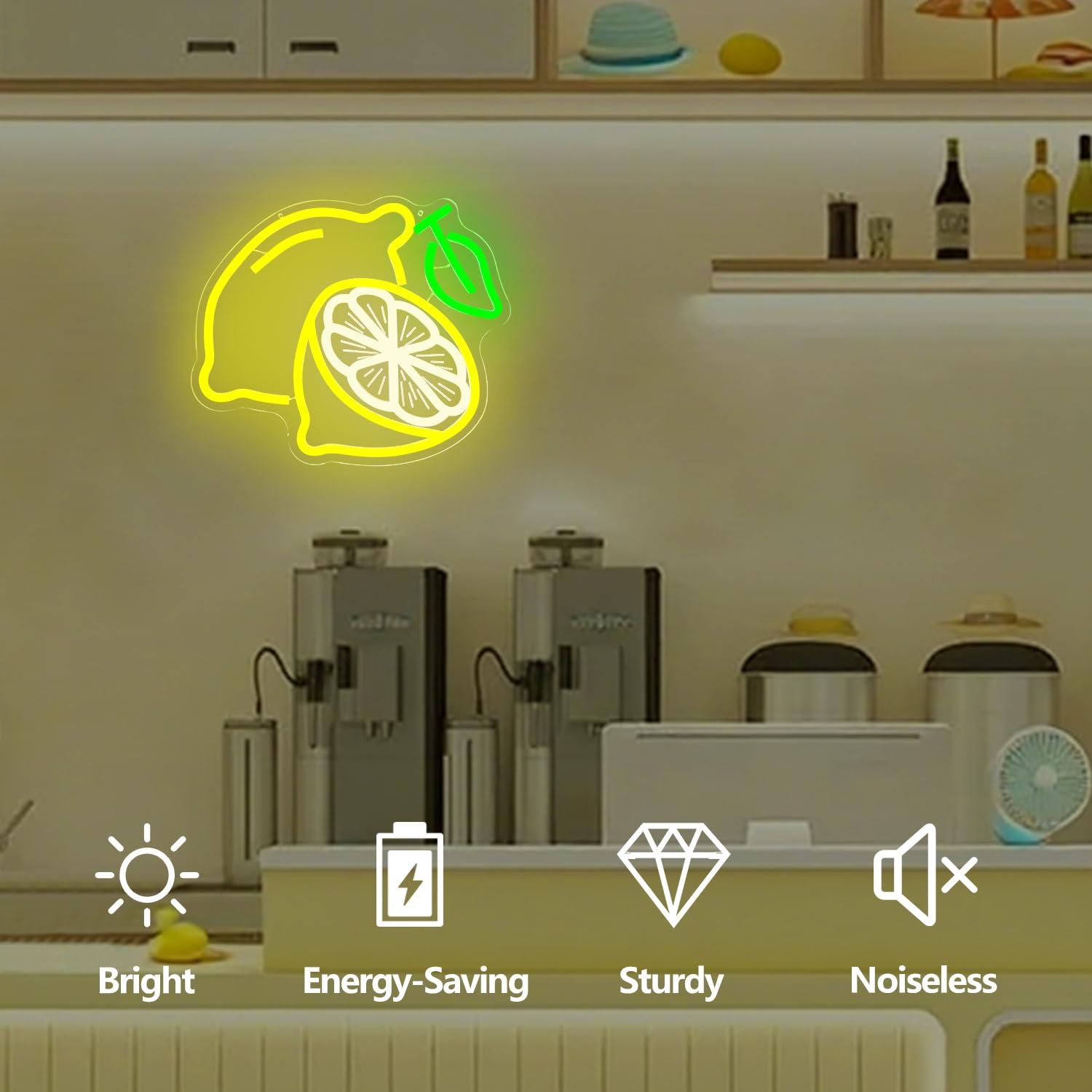 Lemon Neon Sign Dimmable LED L - Home Bar And Kitchen ulasan dan harga