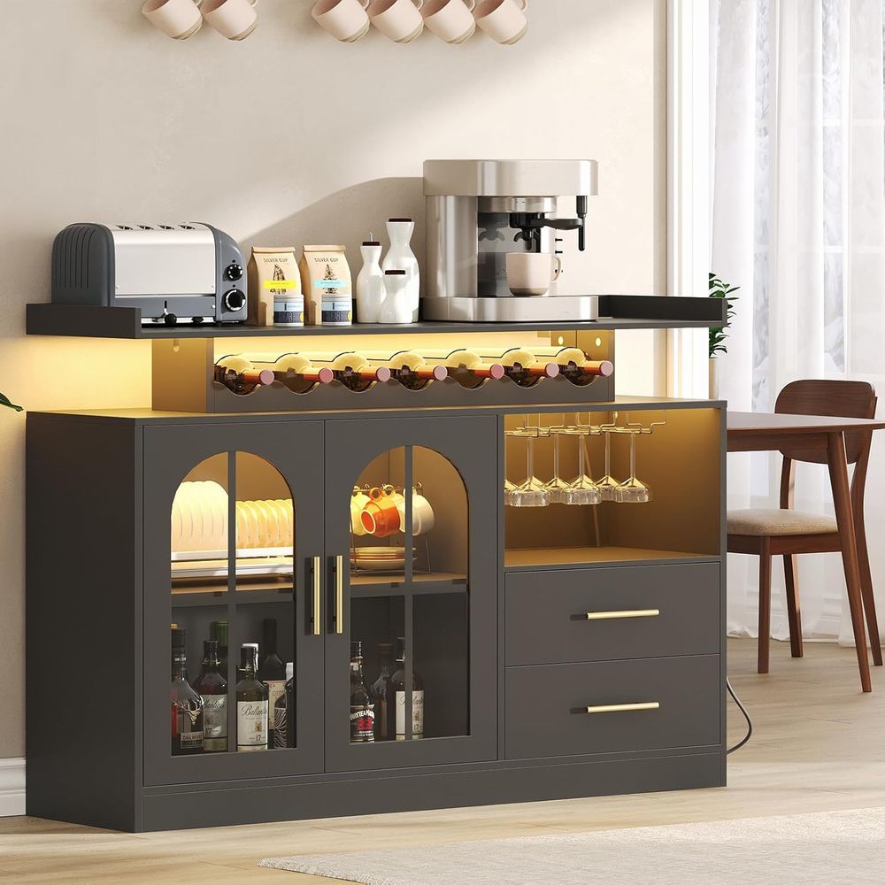 LED-Illuminated Wine & Liquor  - Home Bar And Cabinet ulasan dan harga