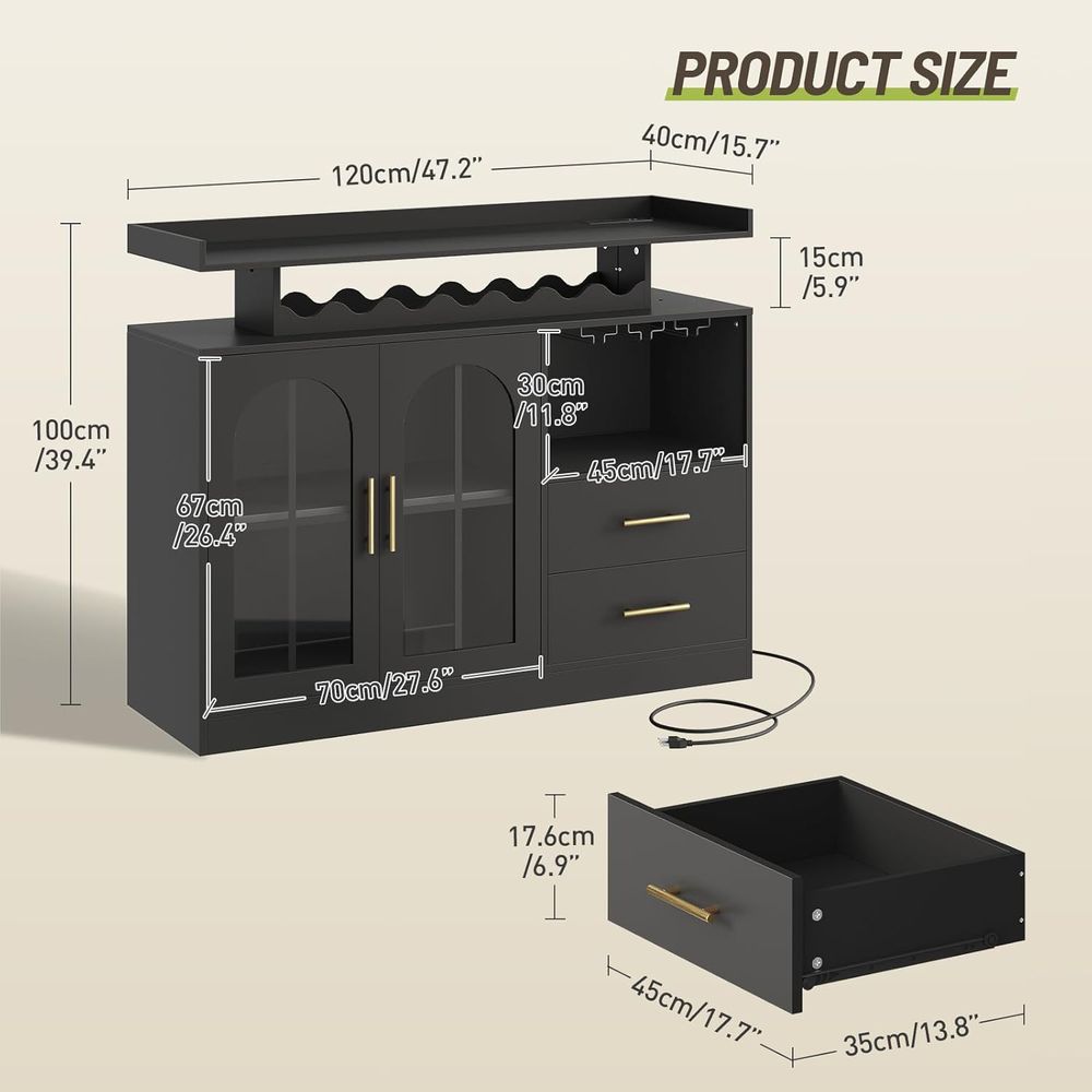 LED-Illuminated Wine & Liquor  - Home Bar And Cabinet ulasan dan harga