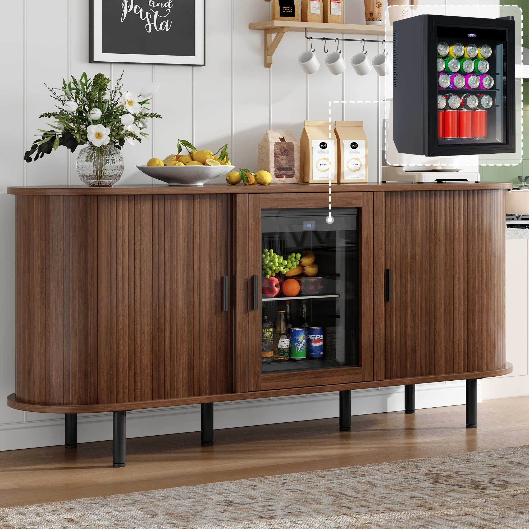 70 Inch Coffee Bar Cabinet Wit - Home Bar And Fridge ulasan dan harga