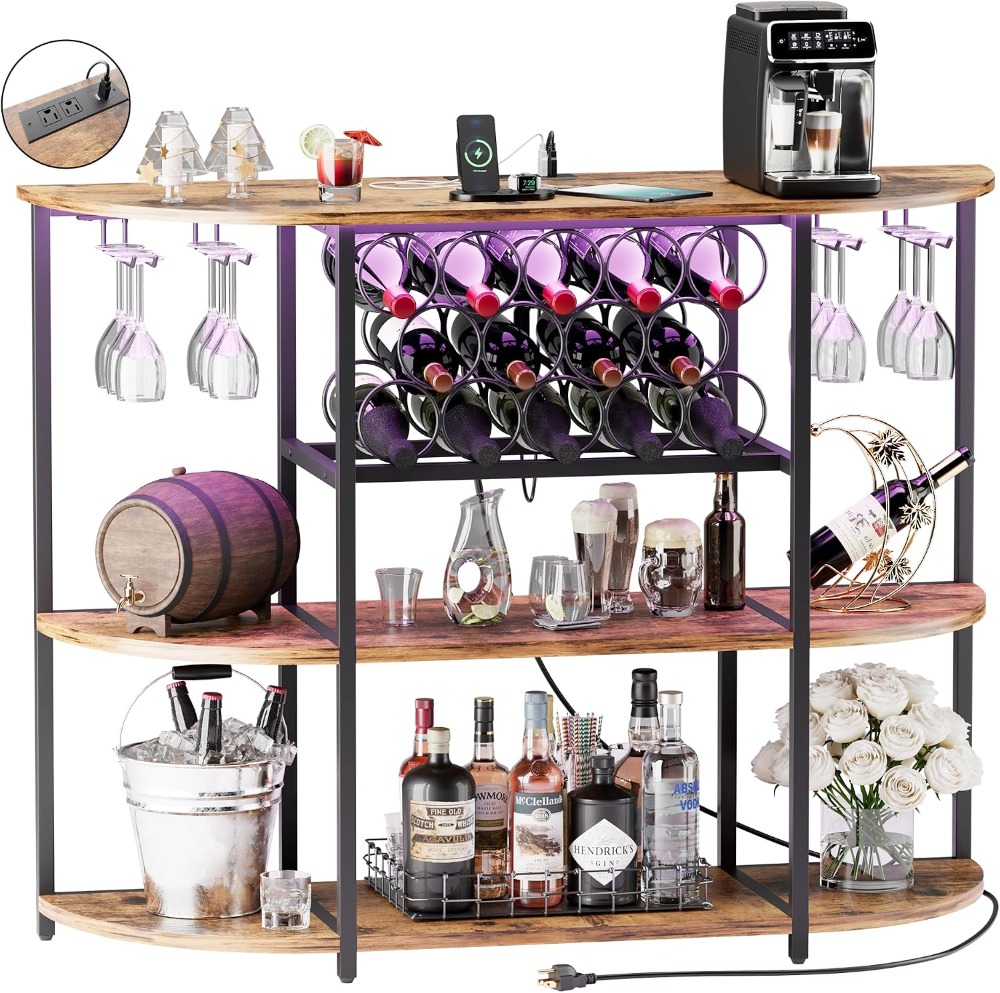 LED Lit Wine Bar Cabinet with  - Home Bar And Cabinet ulasan dan harga
