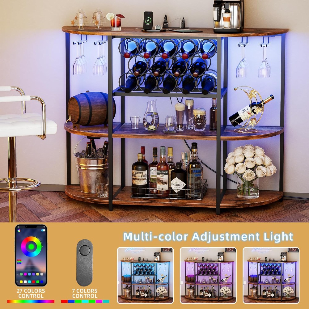 LED Lit Wine Bar Cabinet with  - Home Bar And Cabinet ulasan dan harga