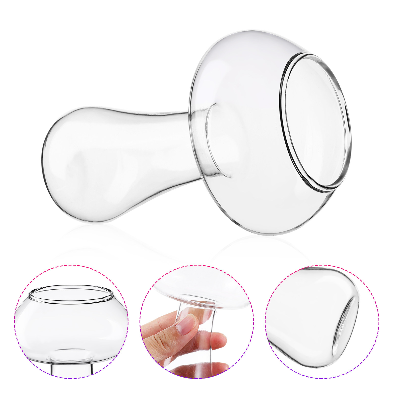 2Pcs Mushroom Glass Cup Transp - Home Bar Set ulasan dan harga