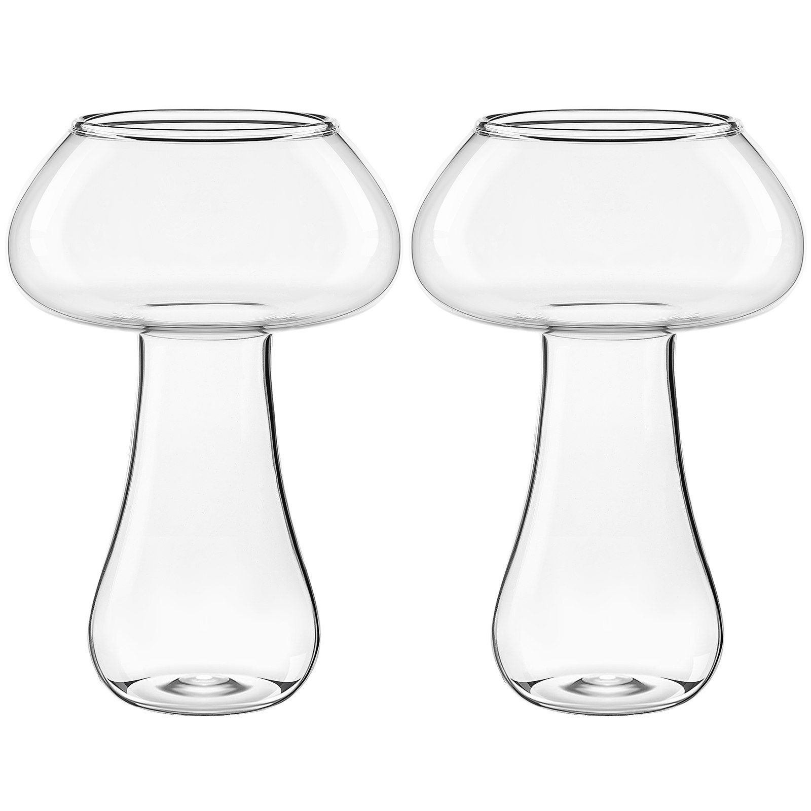 2Pcs Mushroom Glass Cup Transp - Home Bar Set ulasan dan harga