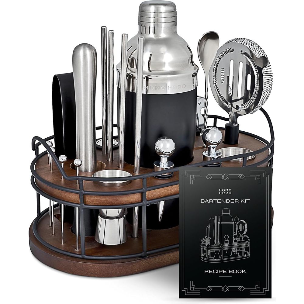 22-Piece Cocktail Shaker Set w - Cocktail Recipe Book ulasan dan harga