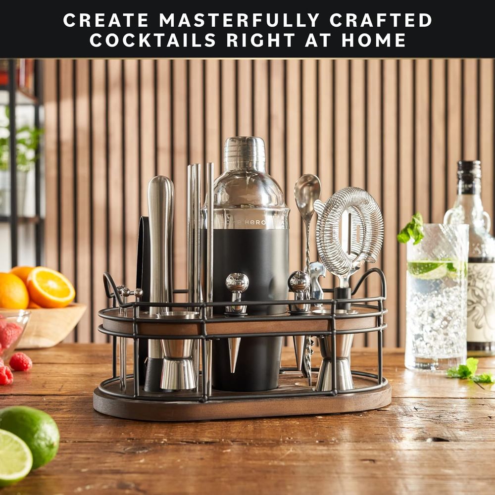 22-Piece Cocktail Shaker Set w - Cocktail Recipe Book ulasan dan harga